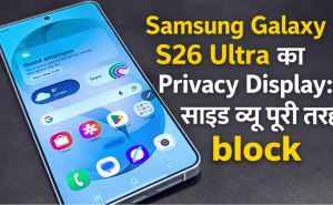 Samsung Galaxy S26 Ultra privacy display blocking side angle visibility in public place